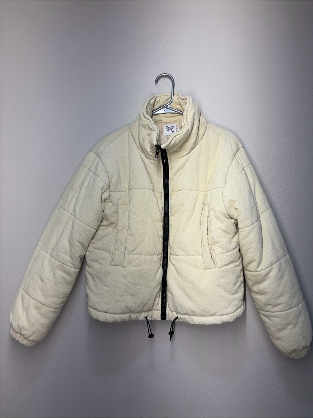 Princess Polly Cream Quilted Puffer Jacket with High Neck